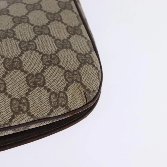 GUCCI GG Supreme Clutch Bag PVC Beige Gold Auth 148253 - Picture 3 of 16